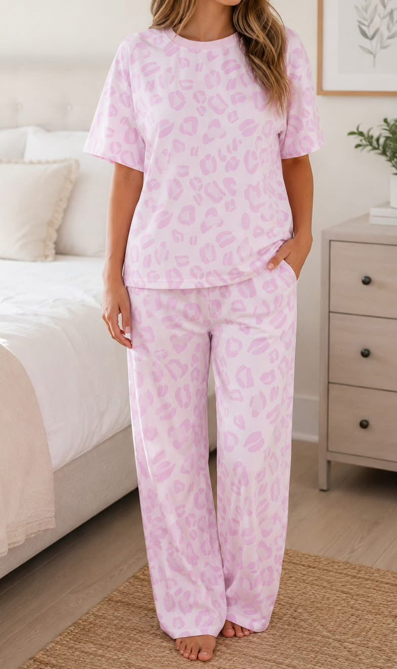 Pink leopard set